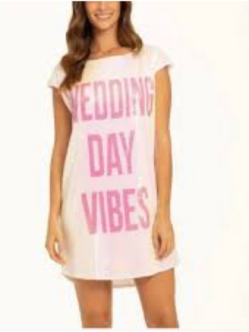 Hayley Paige Wedding Day Vibes Sequin Dress, Size Medium, White, Pink, Bridal